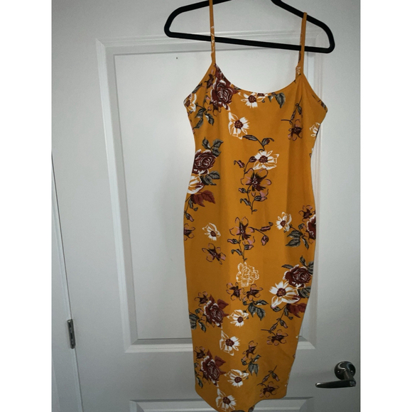 Shein‎ L size 8/10 yellow floral Maxi dress - Picture 10 of 10